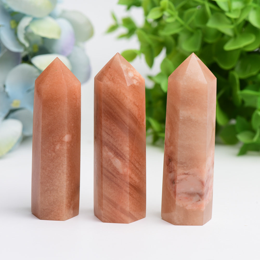 Red Flower Agate Crystal Point 2.5-4 Inch Healing Stone