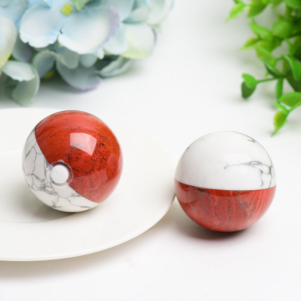 Red Jasper Howlite Crystal Sphere 20-40mm Healing Orb