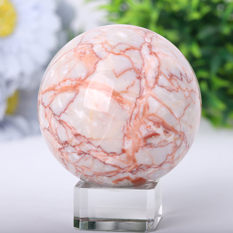 Red Line Polished Crystal Sphere 2.5-4.5 inches