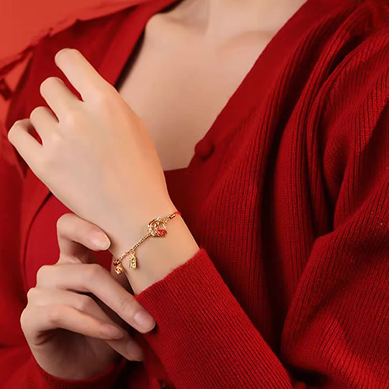 Red String 925 Sterling Silber Koi Fisch Armband für Glück 13–17 cm