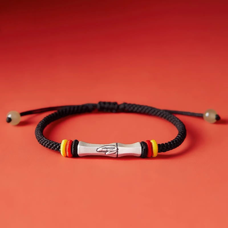 Red String 999 Sterling Silber Bambus Erleuchtungsarmband