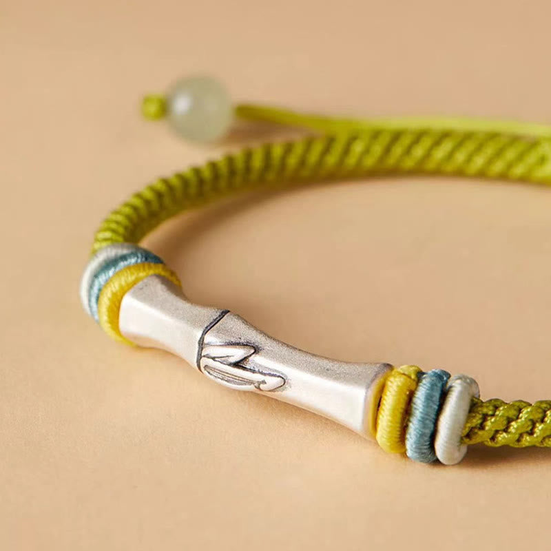 Red String 999 Sterling Silber Bambus Erleuchtungsarmband