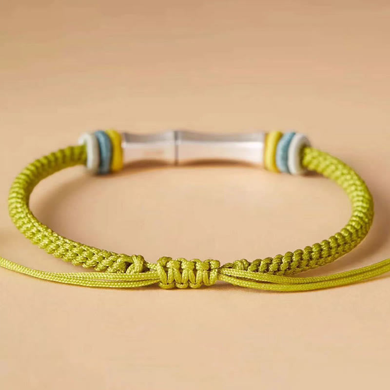 Red String 999 Sterling Silber Bambus Erleuchtungsarmband