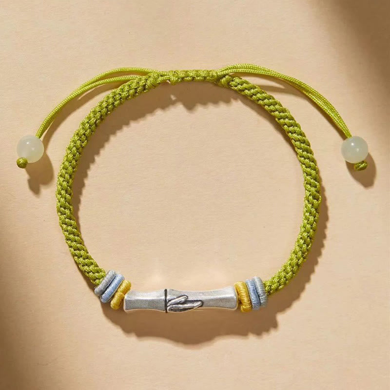 Red String 999 Sterling Silber Bambus Erleuchtungsarmband