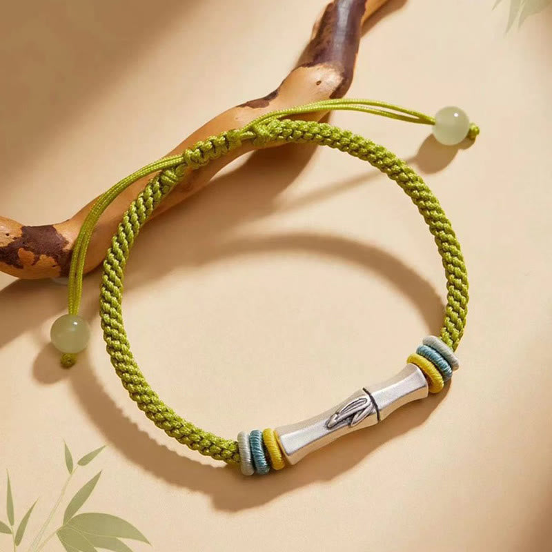 Red String 999 Sterling Silber Bambus Erleuchtungsarmband