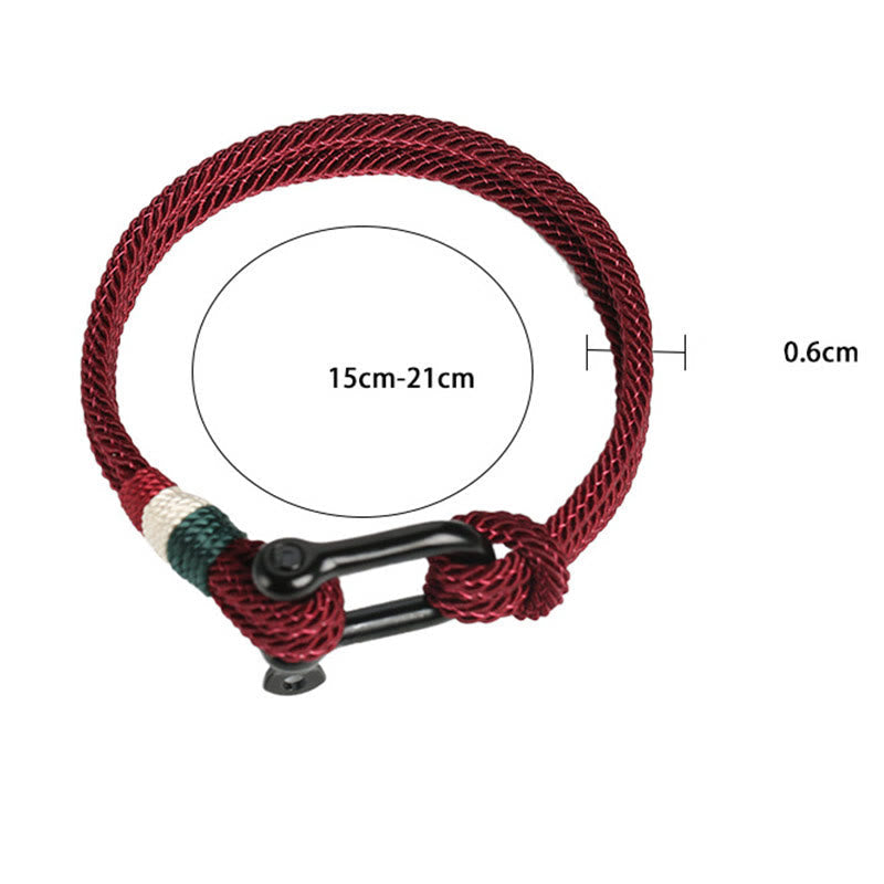 Rotes Schnurarmband mit Edelstahlschnalle für Glück und Schutz