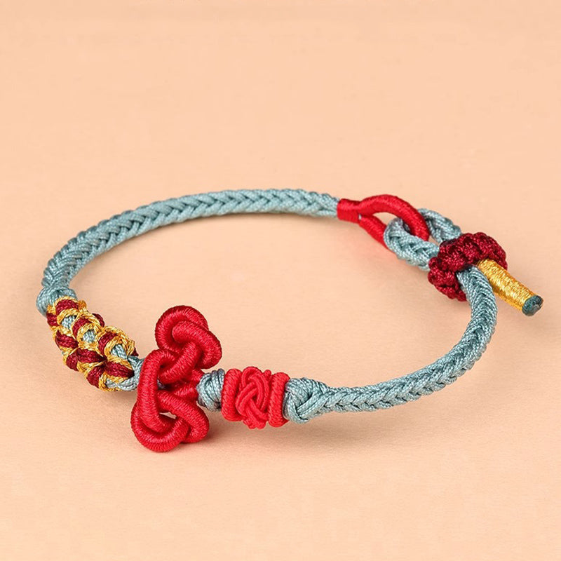 Rotes Schnurarmband mit Wenchang-Knoten | Glück &amp; Stärke