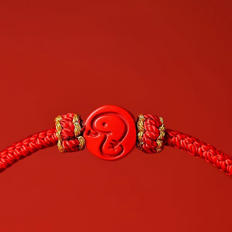 Rotes Schutzarmband mit chinesischem Sternzeichen, Zinnober