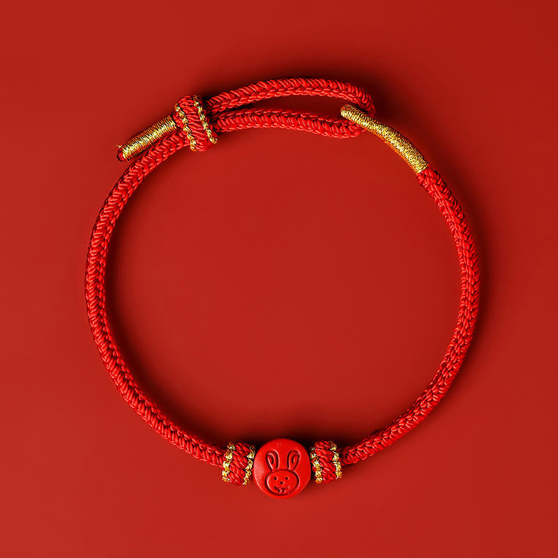 Rotes Schutzarmband mit chinesischem Sternzeichen, Zinnober