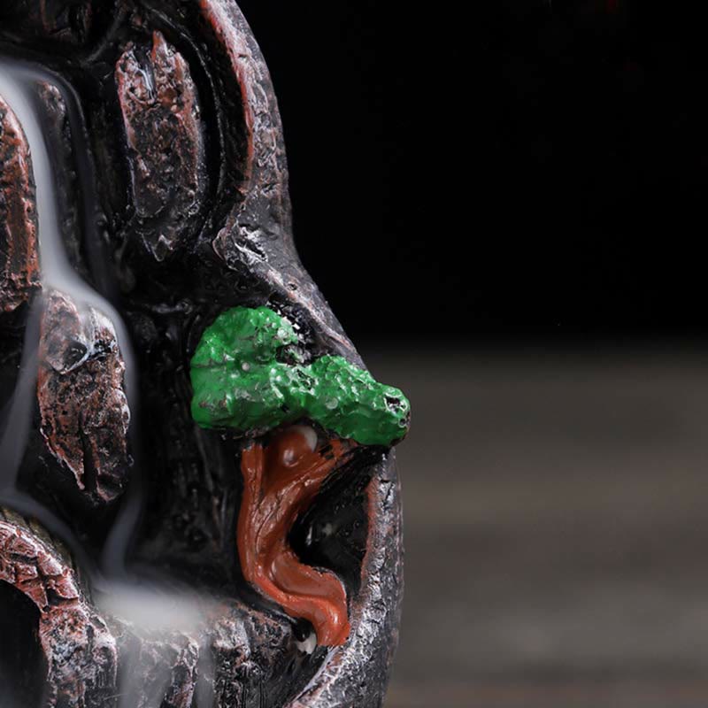Räuchergefäß aus Harz mit Buddha-Motiv und Bergbrücken-Muster