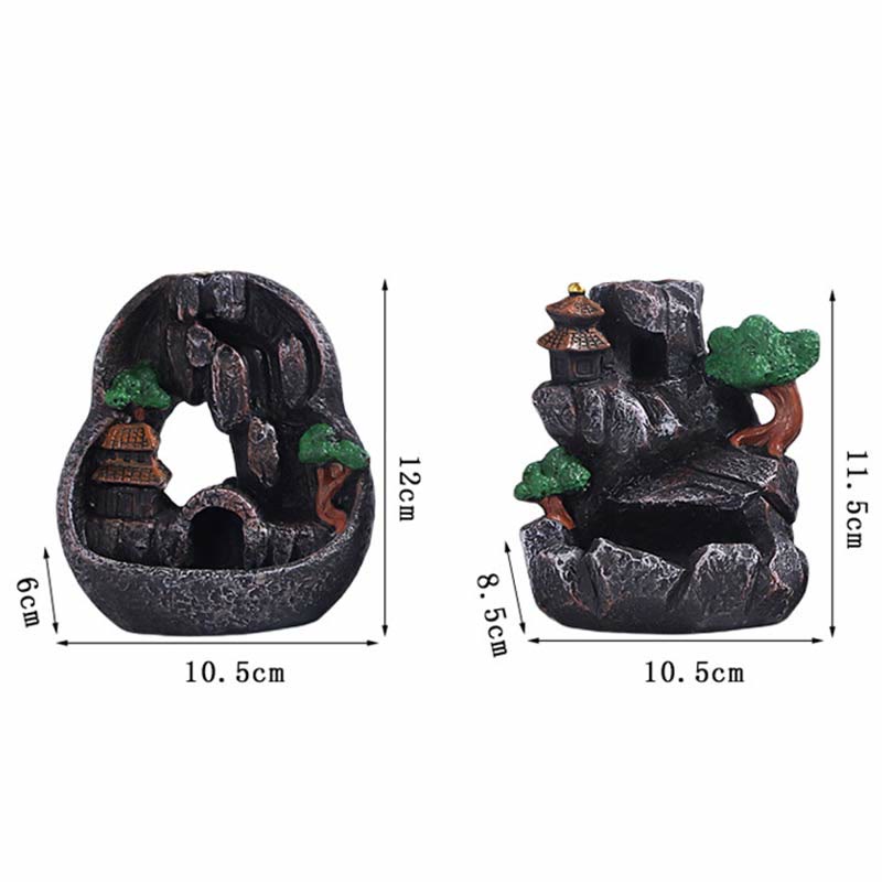 Räuchergefäß aus Harz mit Buddha-Motiv und Bergbrücken-Muster