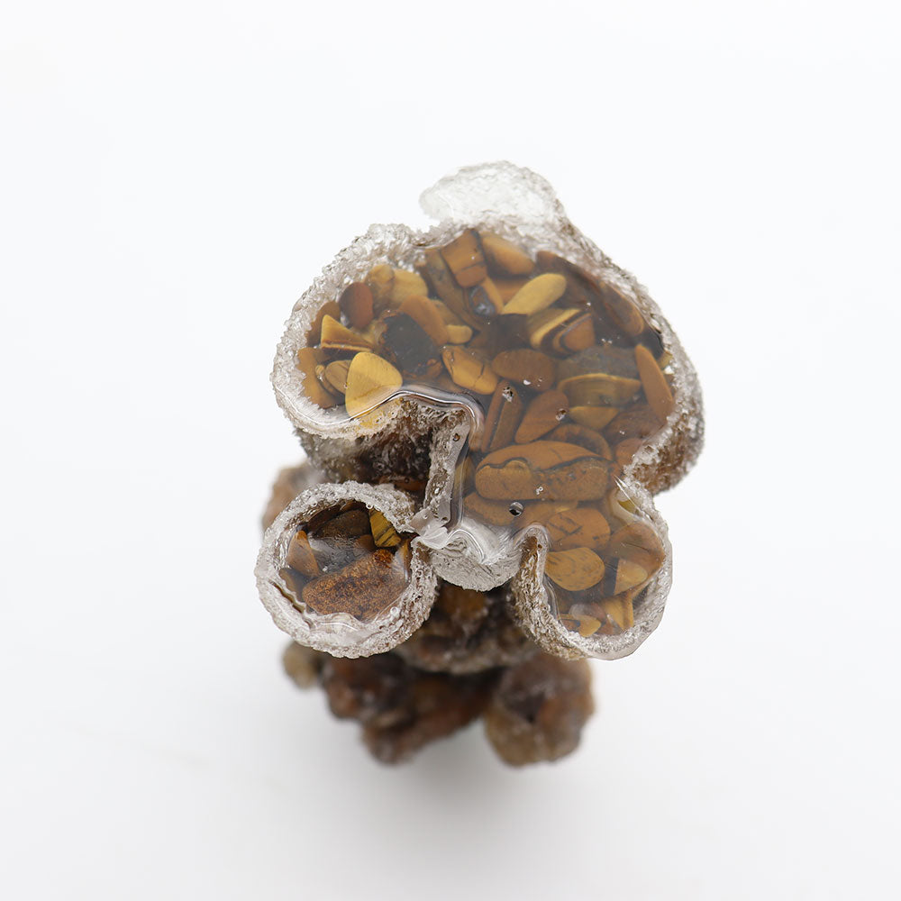 Resin Toy Poodle Figurine with Tiger Eye Effect | Spiritual Animal Decor