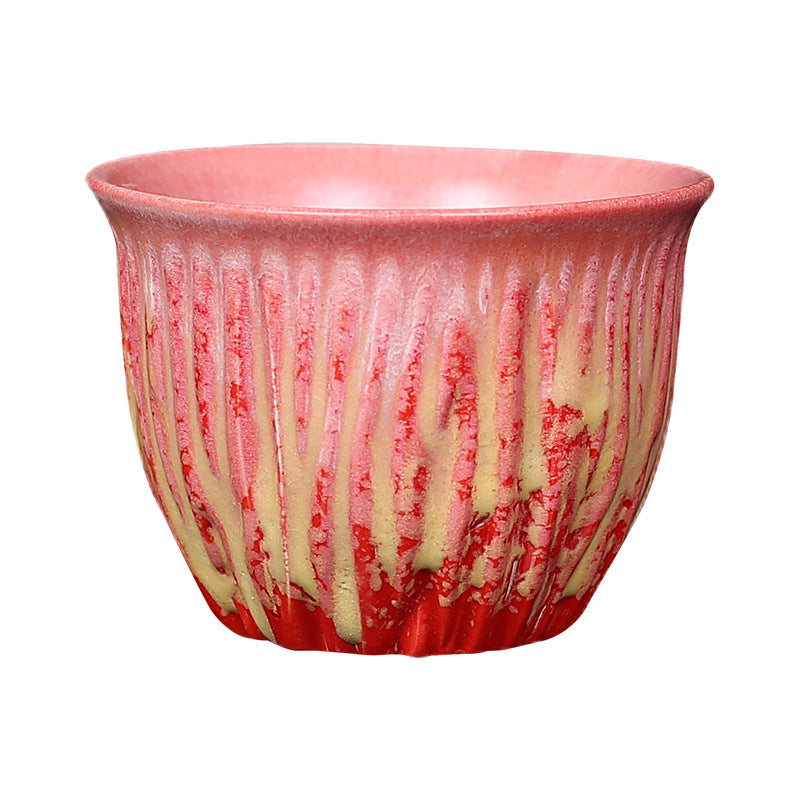 Retro Blau Rot Farbverlauf Lotus Keramik Teetasse Schale