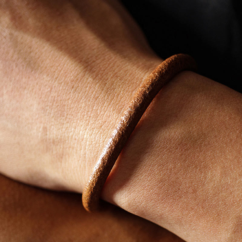 Spirituelles Retro-Armband aus Kupferleder für Glück und Heilung