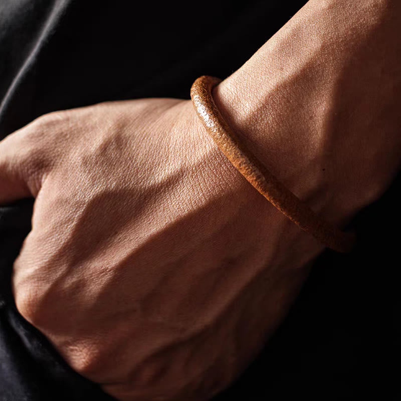 Spirituelles Retro-Armband aus Kupferleder für Glück und Heilung