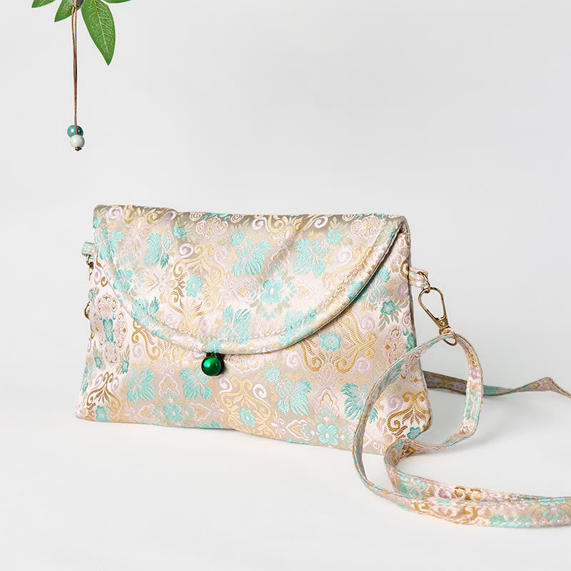 Retro-Umhängetasche aus Polyester-Baumwolle mit Blumenmuster im Bohemian-Stil