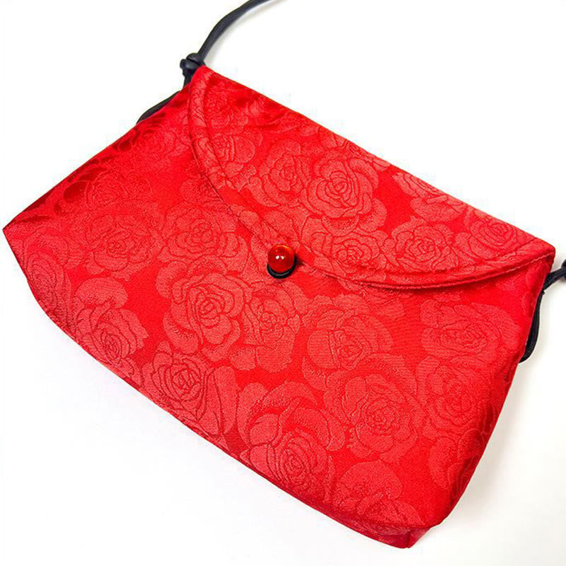 Retro-Umhängetasche aus Polyester-Baumwolle mit Blumenmuster im Bohemian-Stil