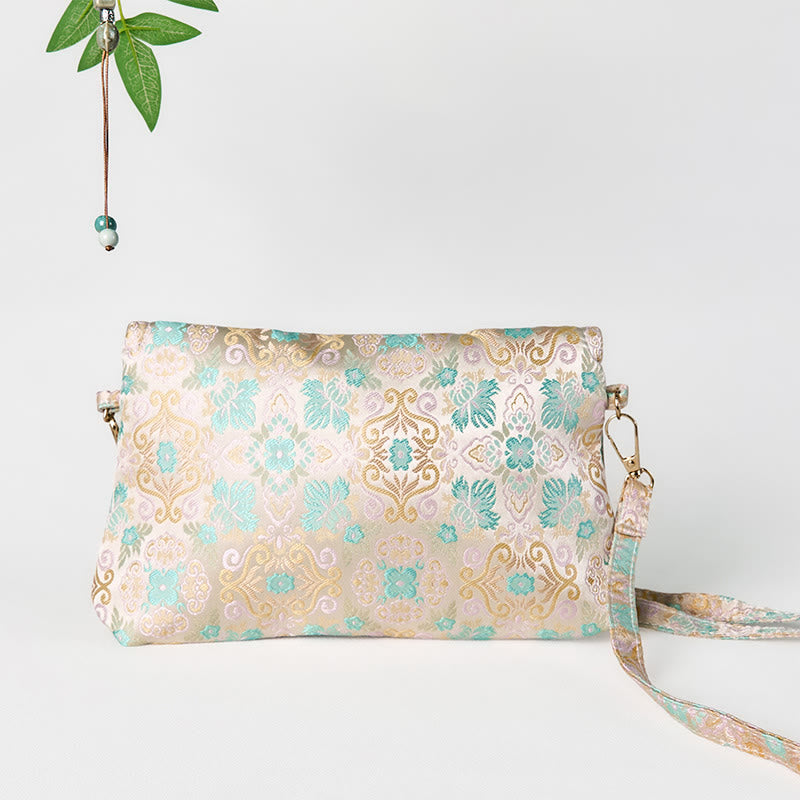 Retro-Umhängetasche aus Polyester-Baumwolle mit Blumenmuster im Bohemian-Stil