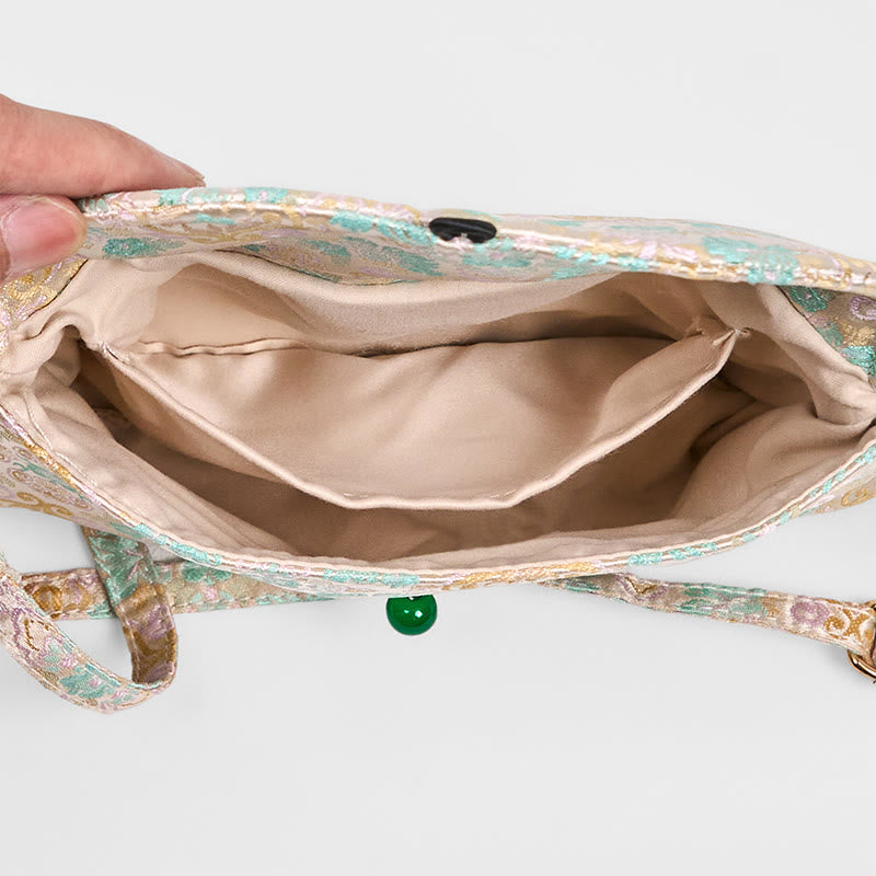 Retro-Umhängetasche aus Polyester-Baumwolle mit Blumenmuster im Bohemian-Stil