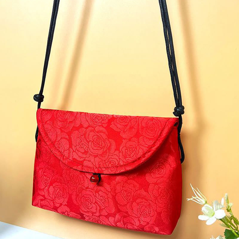 Retro-Umhängetasche aus Polyester-Baumwolle mit Blumenmuster im Bohemian-Stil