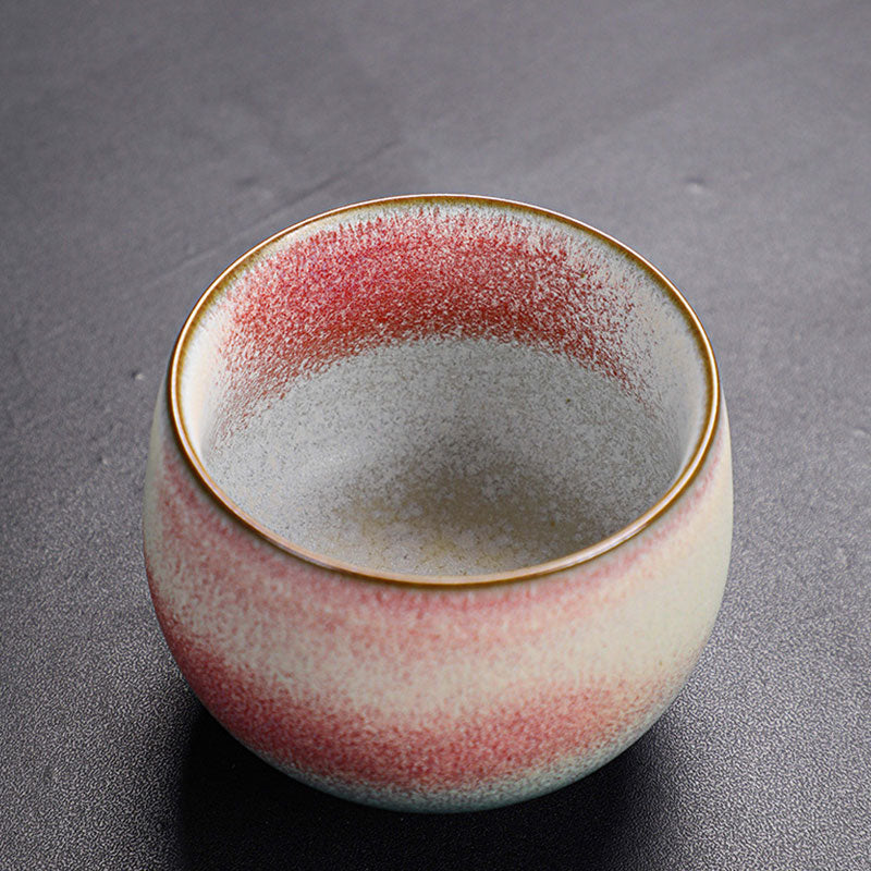 Retro-Teetasse aus Keramik mit rotem Farbverlauf, 160 ml