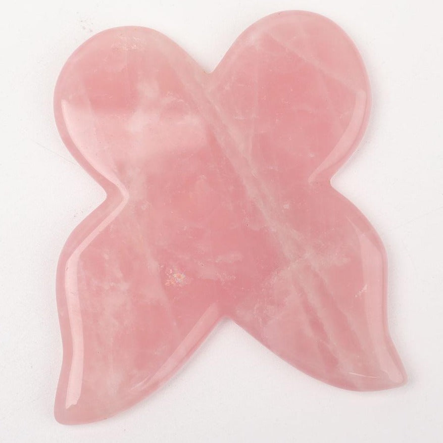 Rose Quartz Butterfly Shape Guasha Board 3" for Healing