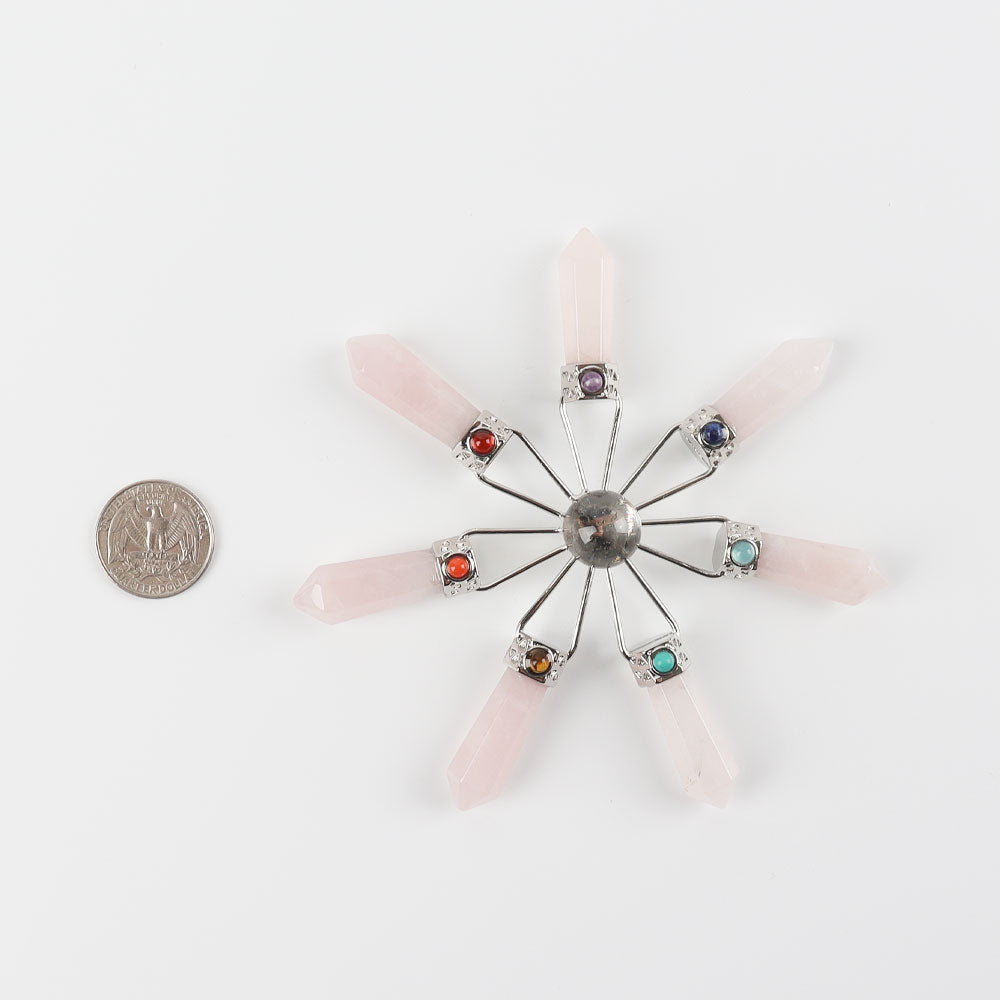 Rose Quartz Chakra Energy Generator 4.6in Diameter