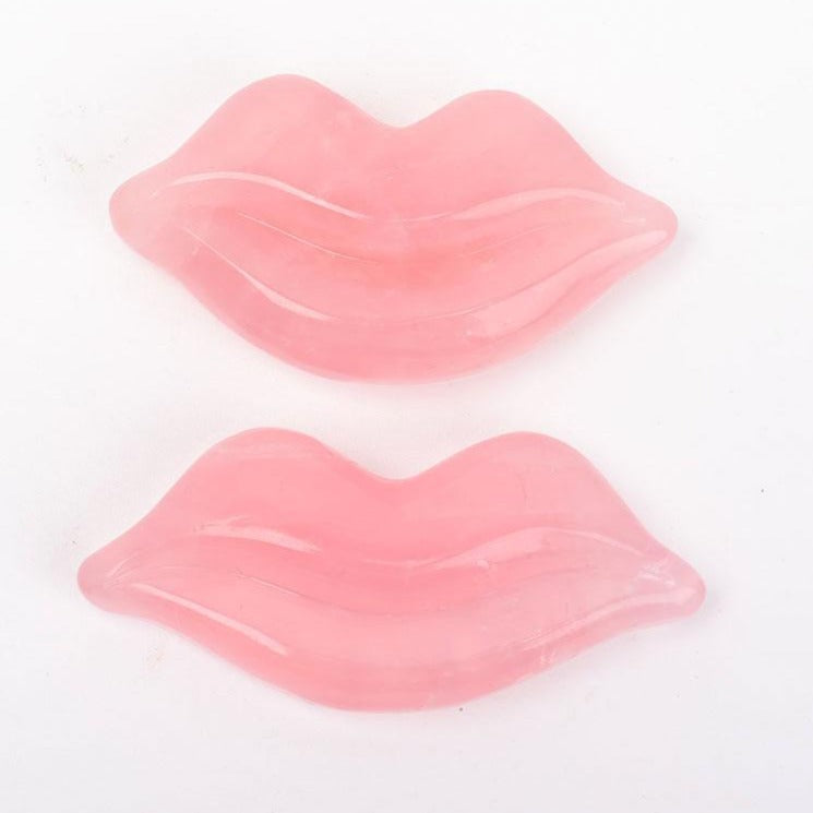 Rose Quartz Crystal Lips Carving 2.6in Figurine Healing Energy