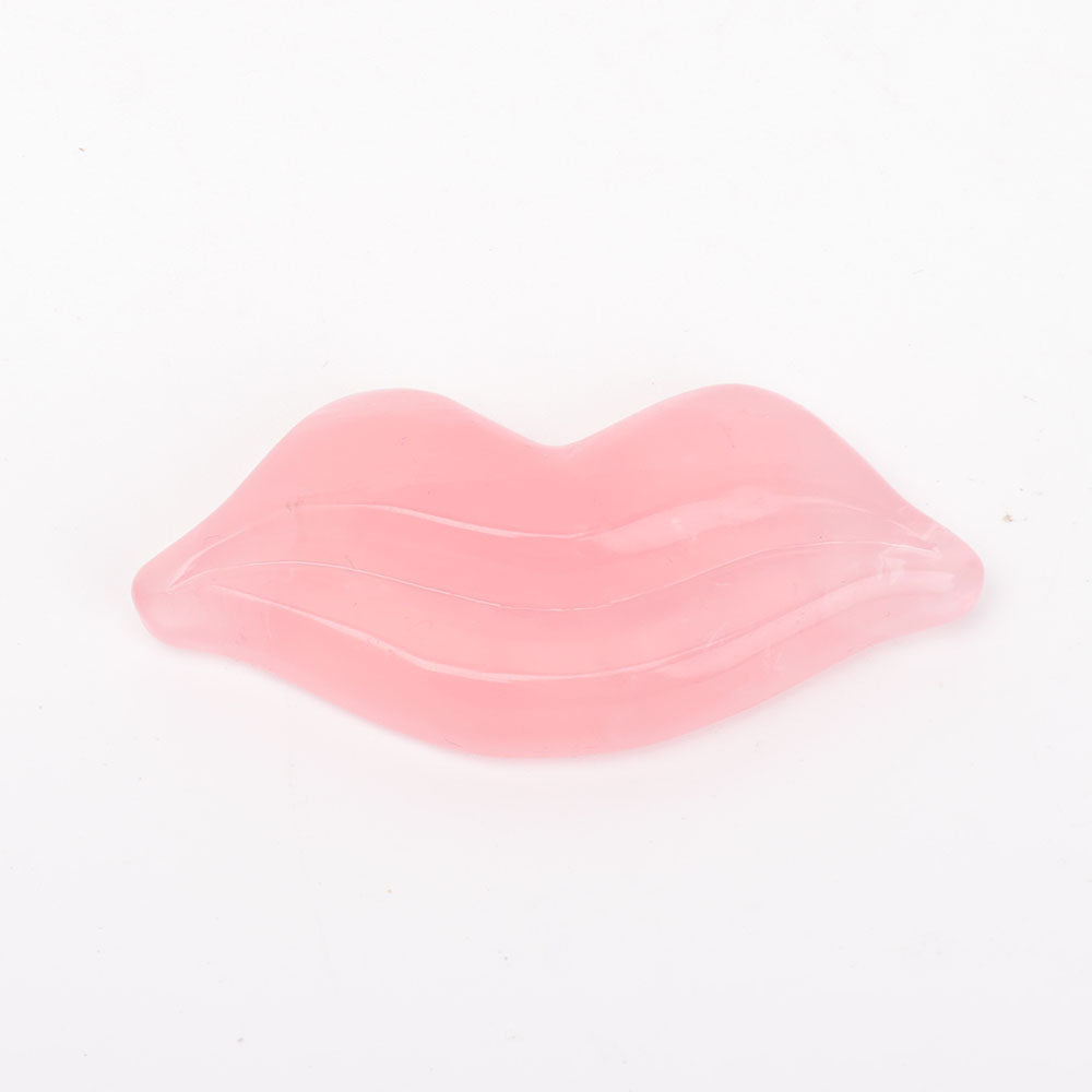 Rose Quartz Crystal Lips Carving 2.6in Figurine Healing Energy