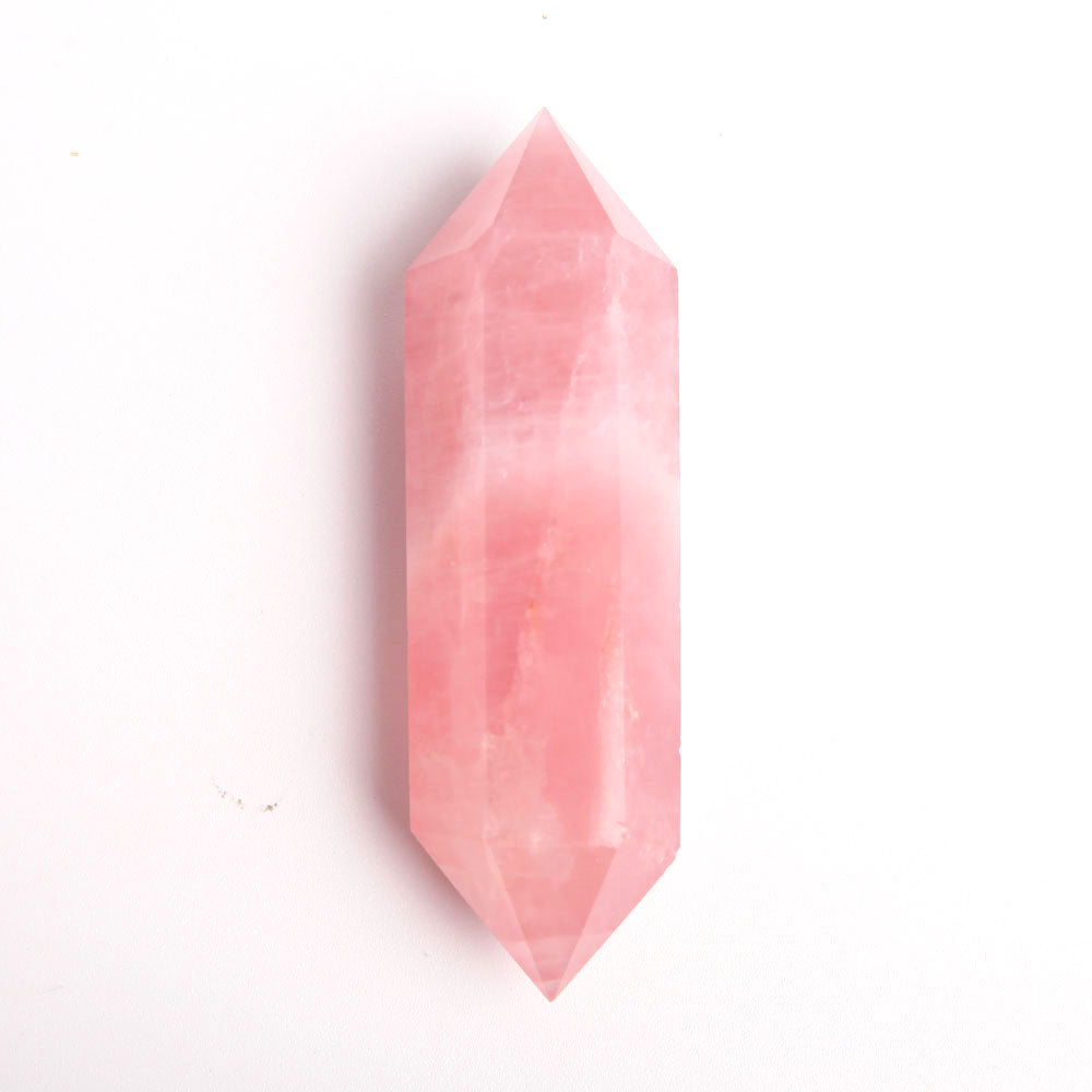 Rose Quartz Double Terminated Crystal Point Set 3pcs 90-98mm Healing