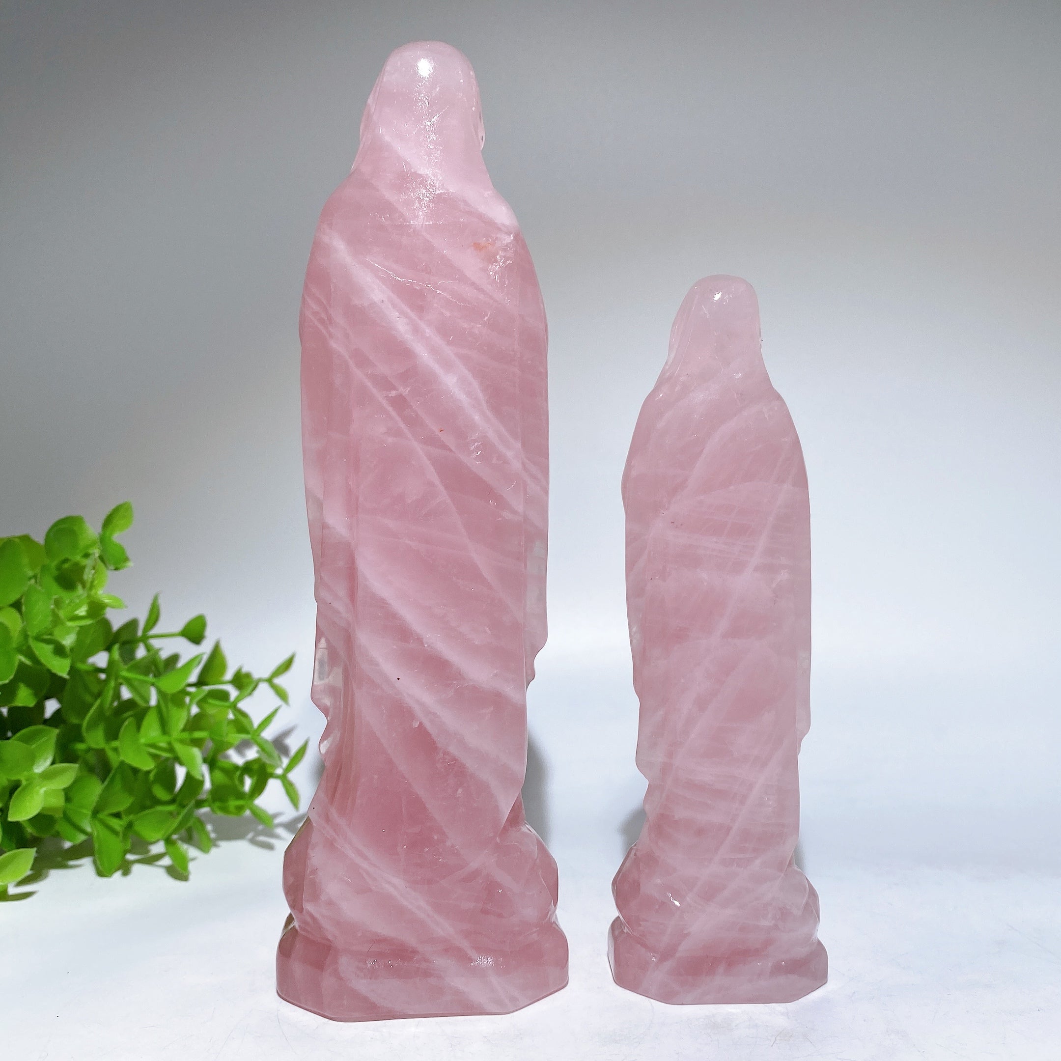 Rose Quartz Goddess Carving Crystal Figurine 10-20cm Healing Statue