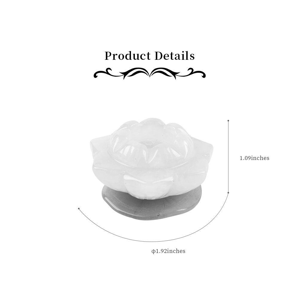 Rose Quartz Lotus Crystal Figurine 1.92" Carving
