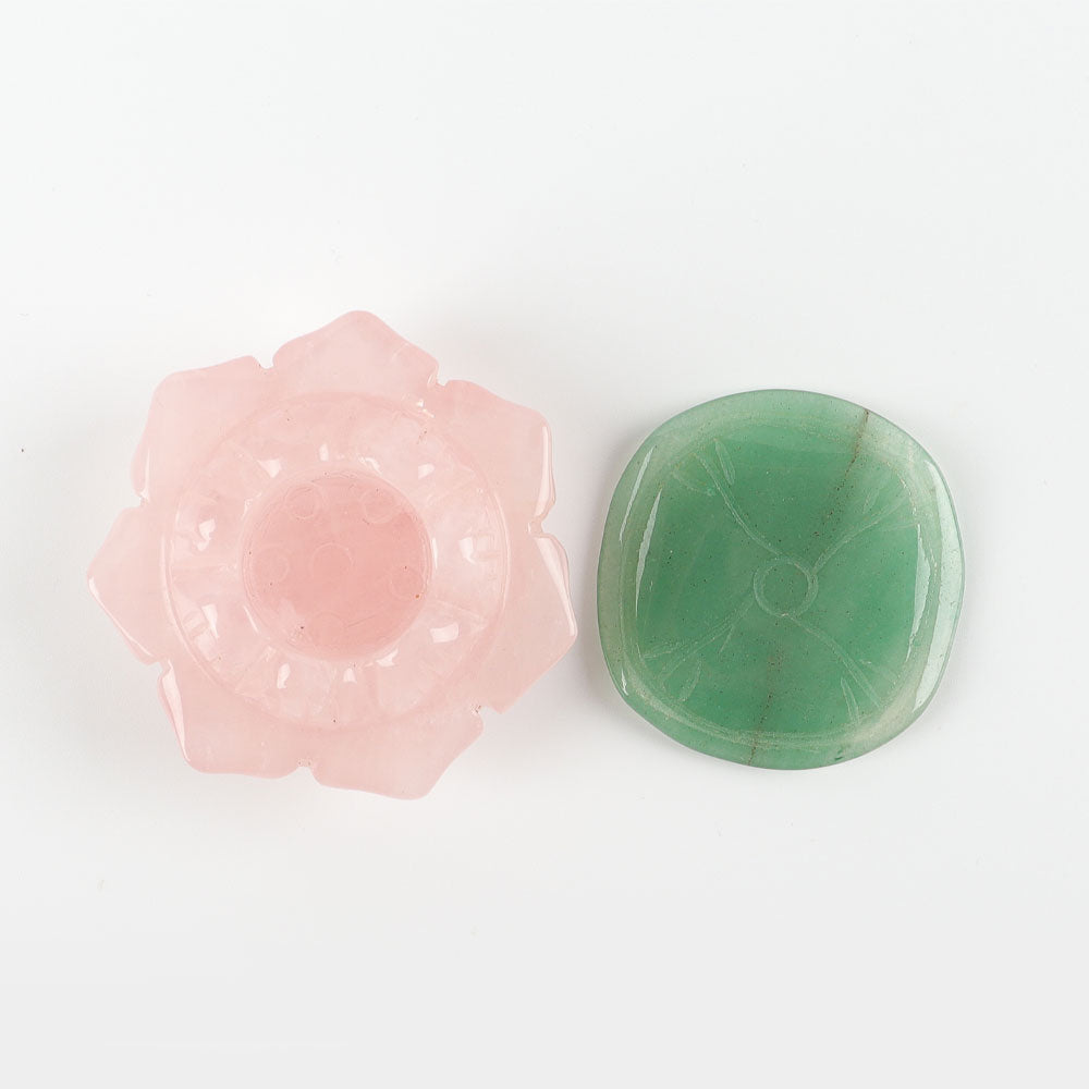 Rose Quartz Lotus Crystal Figurine 1.92" Carving