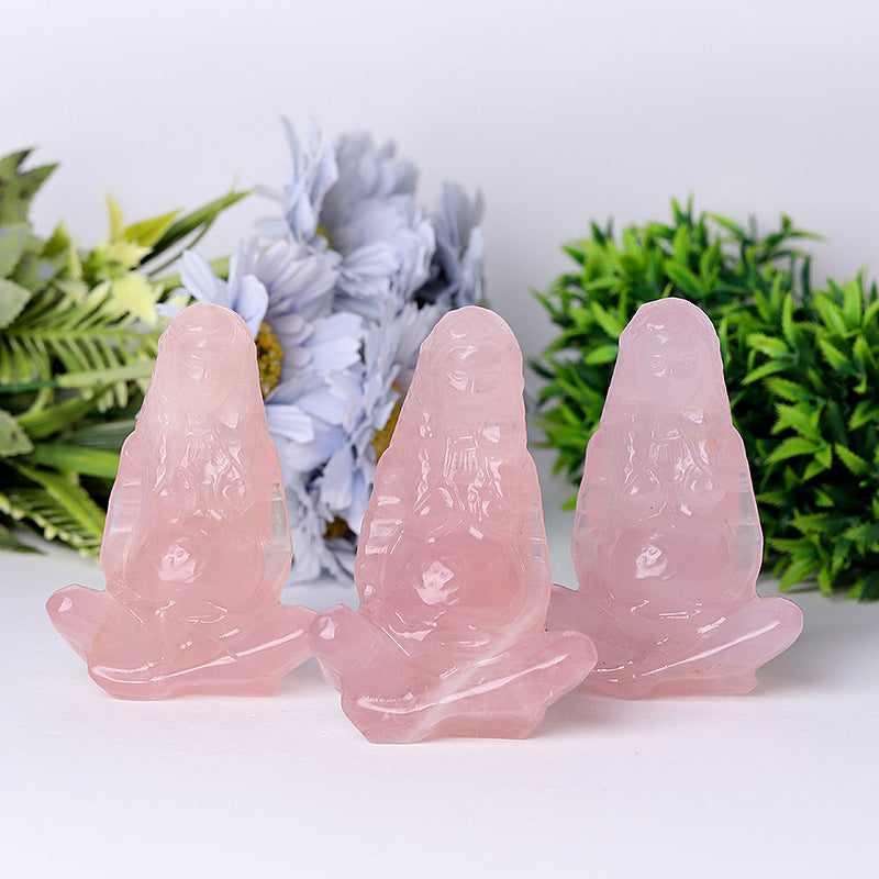 Rose Quartz Mother Earth Crystal Figurine 3.9in Healing Carving