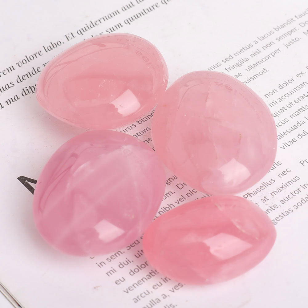 Rose Quartz Palm Stone 1.5-2.1 Inch Healing Crystal