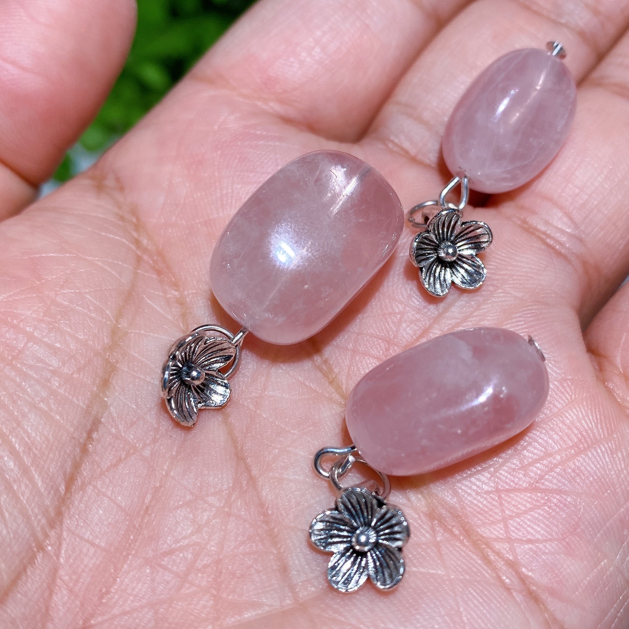 Rose Quartz Pendant Crystal Healing 15-20mm Oval