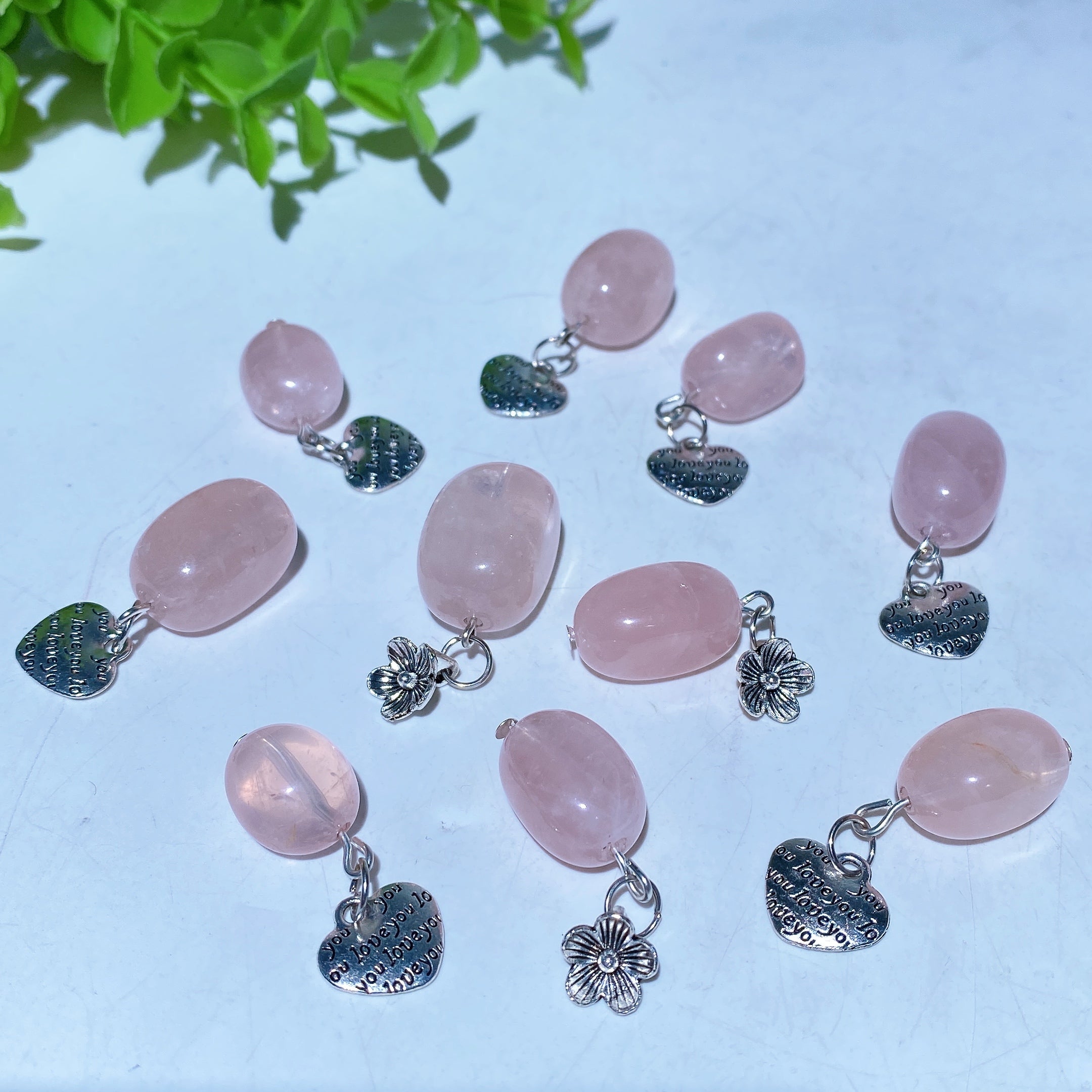 Rose Quartz Pendant Crystal Healing 15-20mm Oval