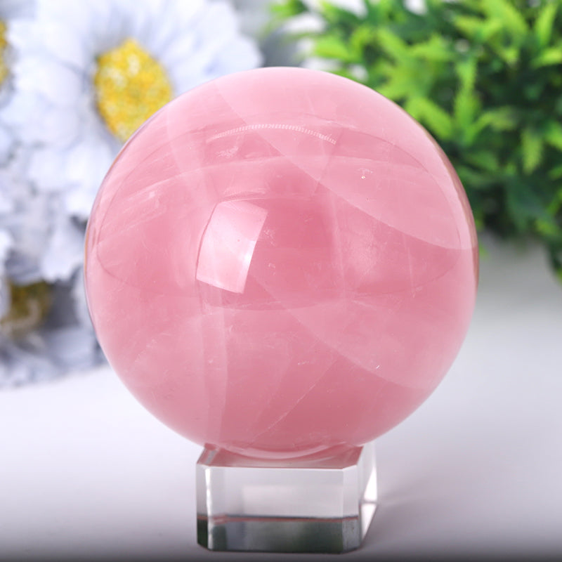 Rose Quartz Sphere 2-4.5 inch Healing Crystal Orb