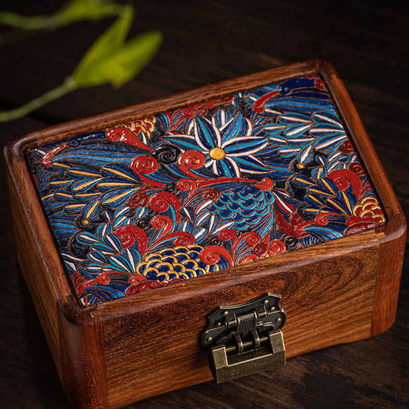 Schmuckschatulle aus Palisander mit Blumenmuster | Zen-Dekor
