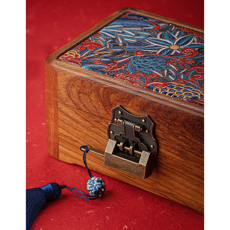 Schmuckschatulle aus Palisander mit Blumenmuster | Zen-Dekor