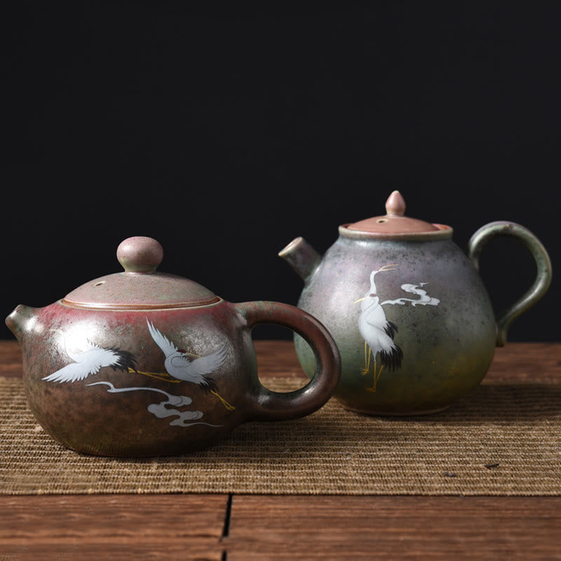 Gongfu-Teekanne aus Keramik mit rundem Muster, 240 ml, für Gongfu-Tee