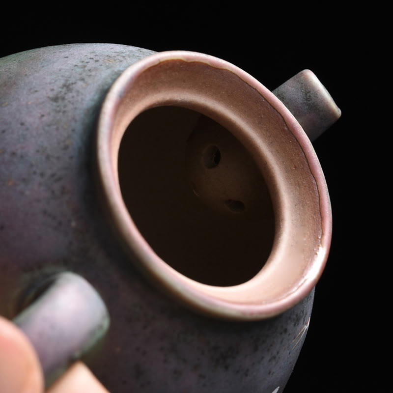 Gongfu-Teekanne aus Keramik mit rundem Muster, 240 ml, für Gongfu-Tee