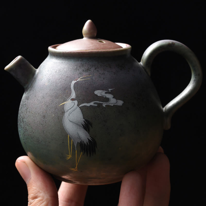 Gongfu-Teekanne aus Keramik mit rundem Muster, 240 ml, für Gongfu-Tee