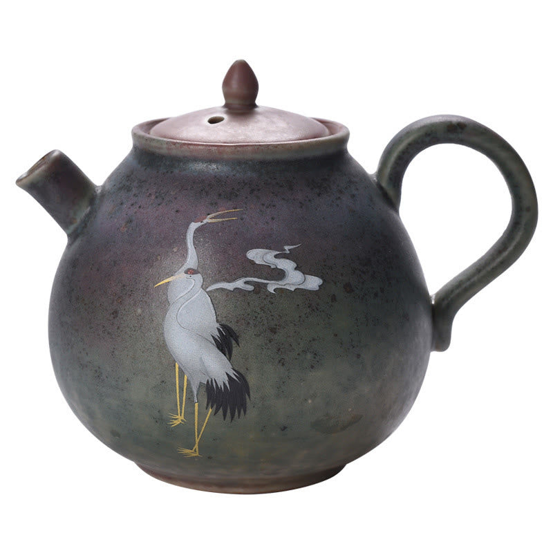 Gongfu-Teekanne aus Keramik mit rundem Muster, 240 ml, für Gongfu-Tee