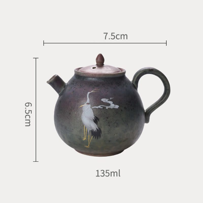 Gongfu-Teekanne aus Keramik mit rundem Muster, 240 ml, für Gongfu-Tee