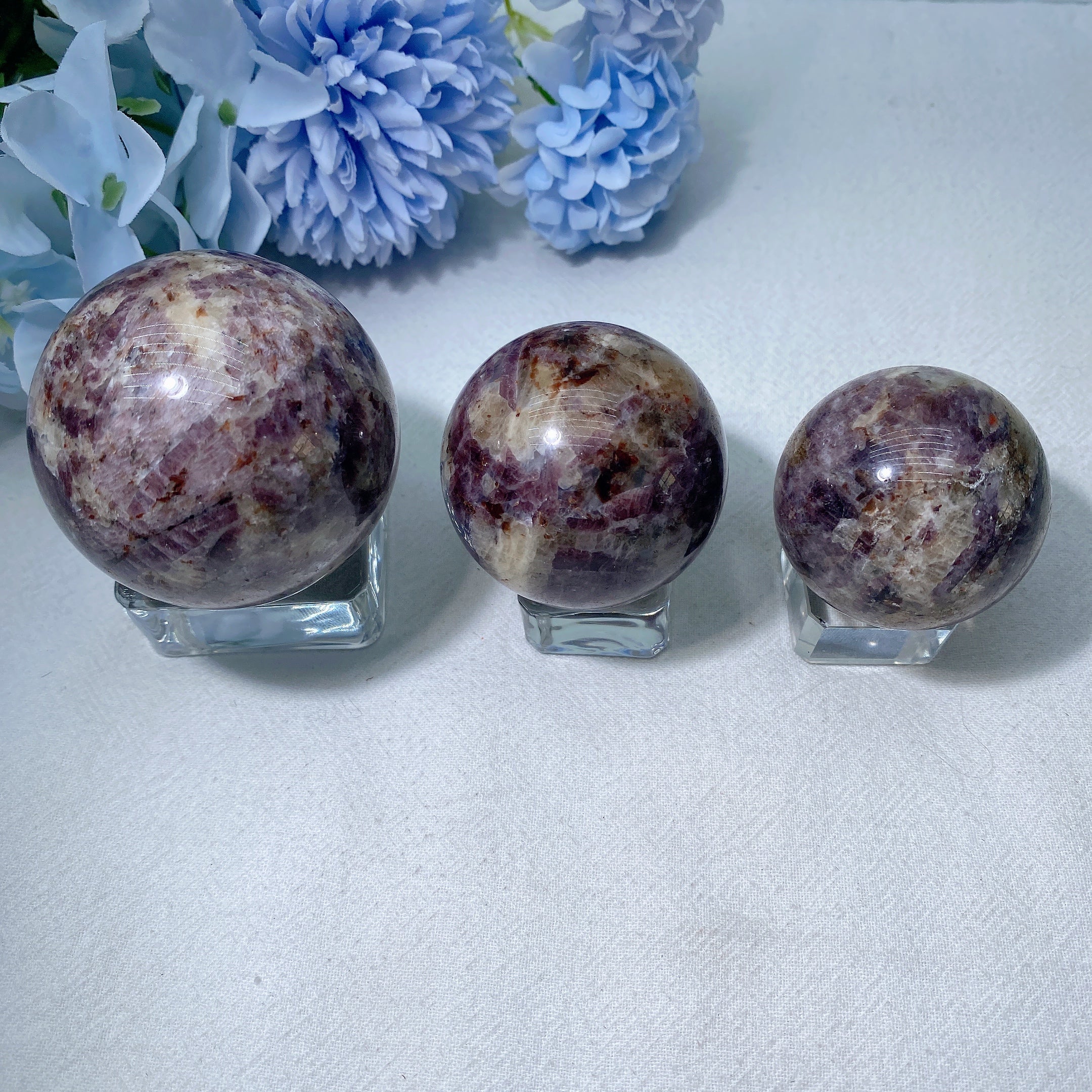 Ruby Zinc Crystal Healing Sphere 1.5-4 Inch for Energy Balance