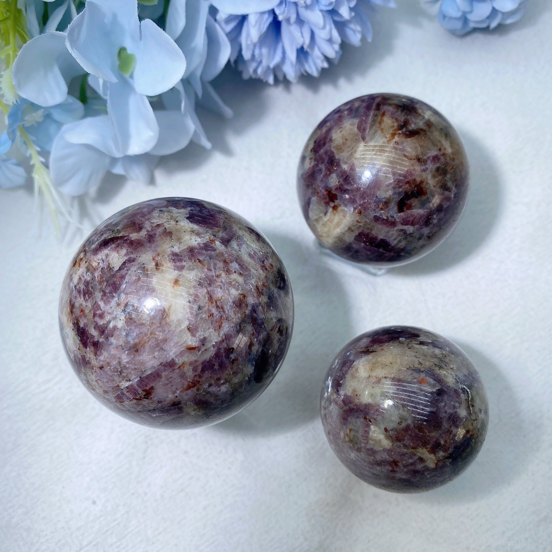 Ruby Zinc Crystal Healing Sphere 1.5-4 Inch for Energy Balance