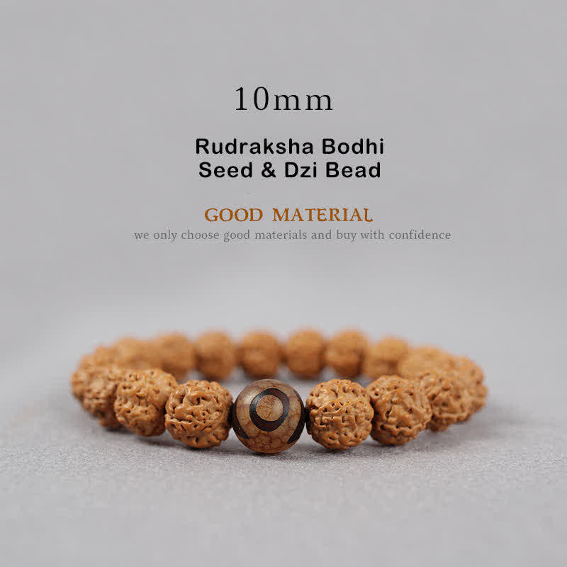 Rudraksha Bodhi Samen Spirituelles Armband 9mm | Reichtumsenergie