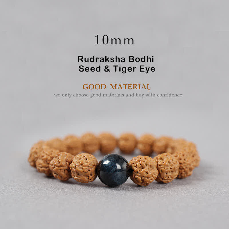 Rudraksha Bodhi Samen Spirituelles Armband 9mm | Reichtumsenergie