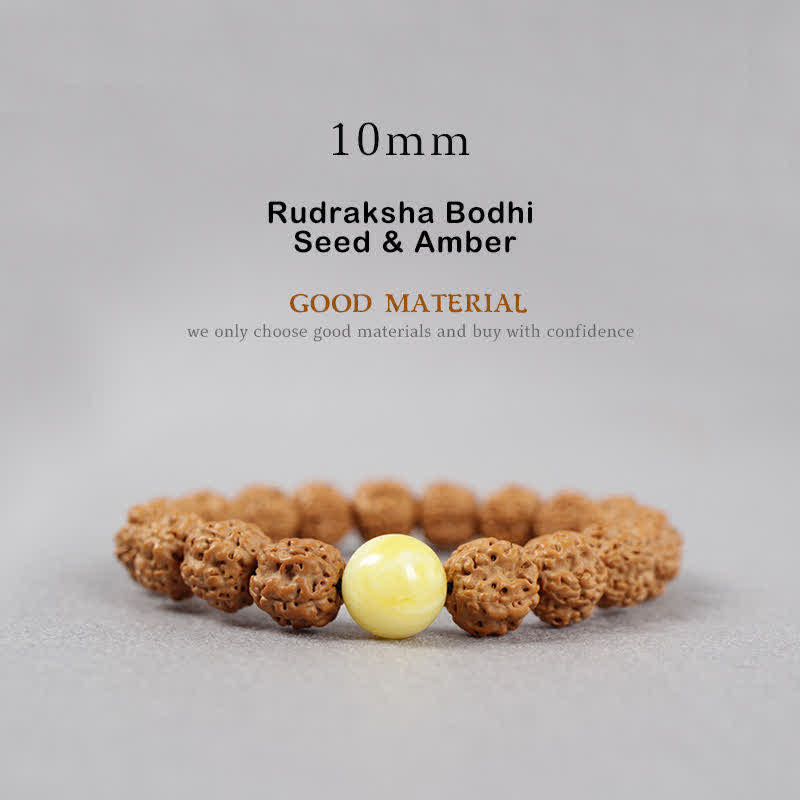Rudraksha Bodhi Samen Spirituelles Armband 9mm | Reichtumsenergie